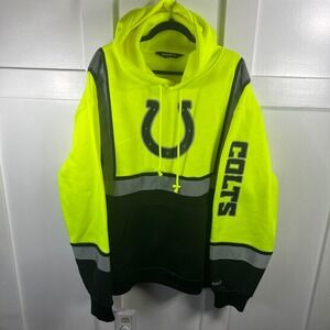 Buffalo Outdoors Indianapolis Colts Hi-Vis‎ Safety Hoodie Neon Yellow Black 3XL